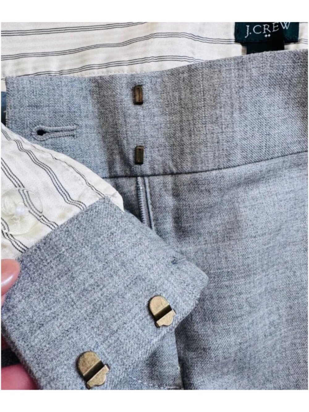 J. Crew Favorite Fit Wool Blend Wide Leg Lined Trouser Pants Women's Size 6 - Picture 3 of 4